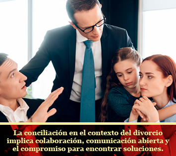 Pareja en Proceso de Divorcio en Sala de Conciliación